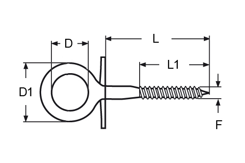 Vis bois à oeil en inox 316